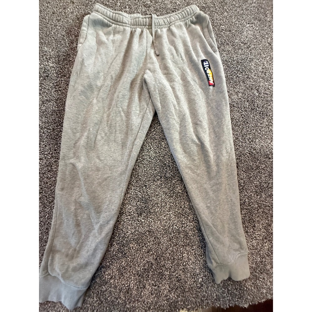 Nike Just Do It Fleece Joggers Heather Grey Multi Color Logo Sweatpants SS9